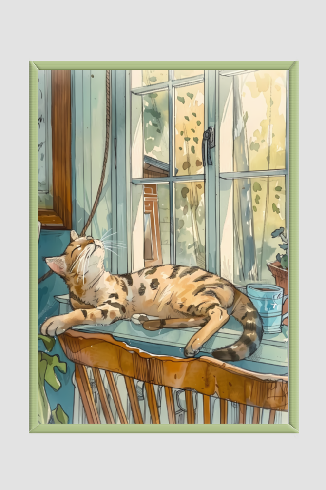 🌸The Chilling Cat🌸 Boho Wall Art