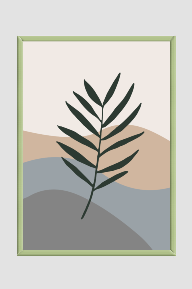 Leaves Abstract Boho Wall Art