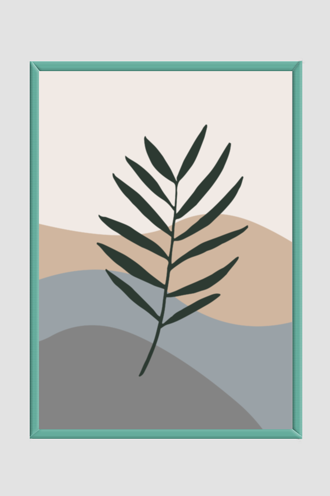 Leaves Abstract Boho Wall Art