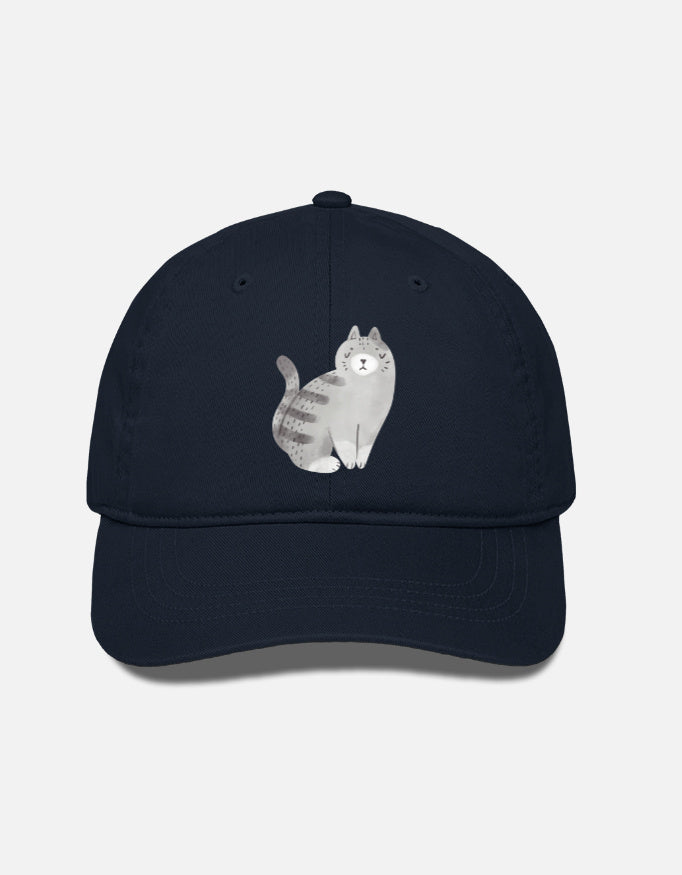 Baseball Cap with a cat printed on it