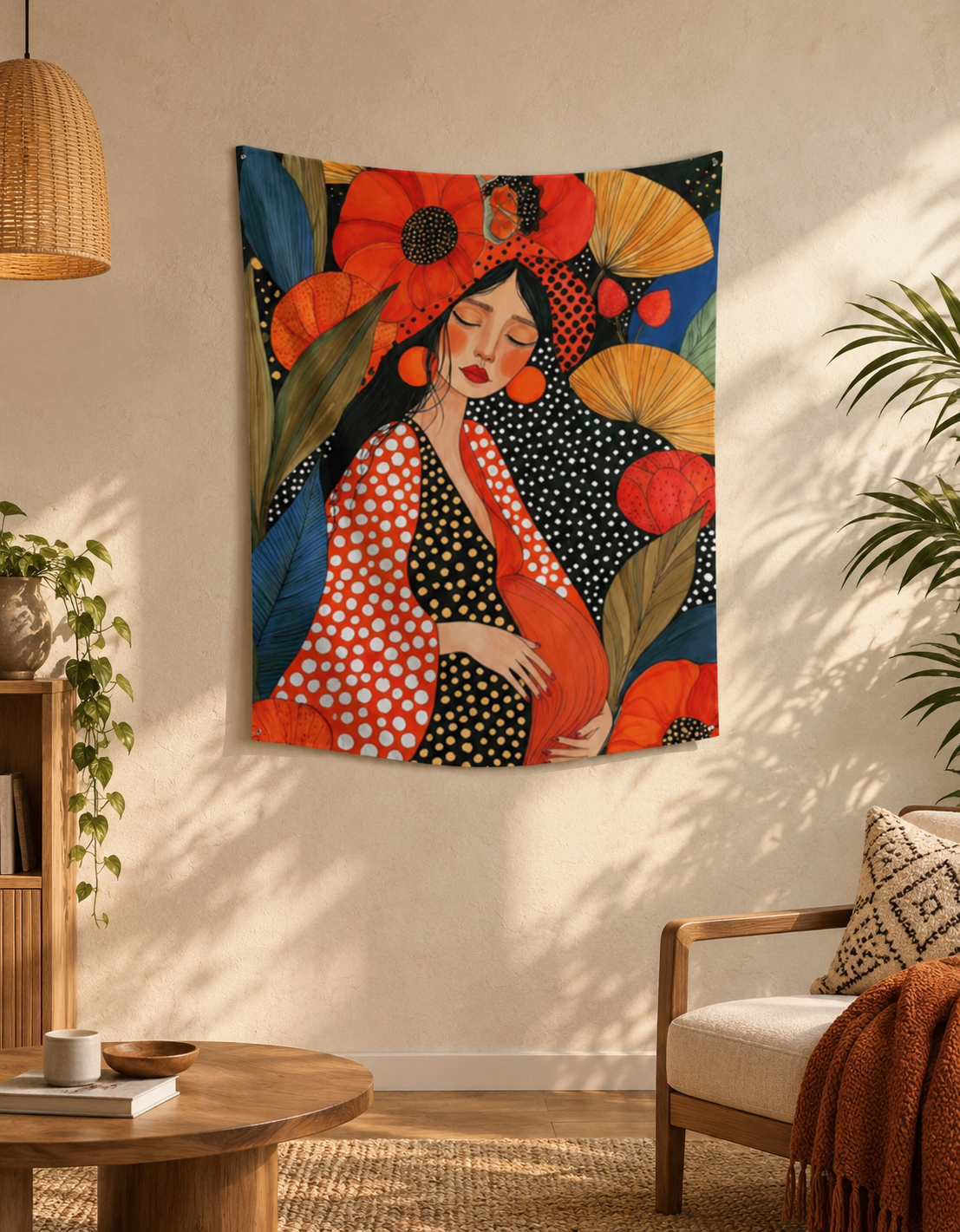 The Blooming Mother  Wall Art Tapestry