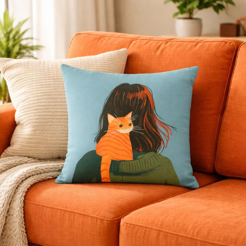 Cat & Me Boho Both Sides Printed Cushion Cover