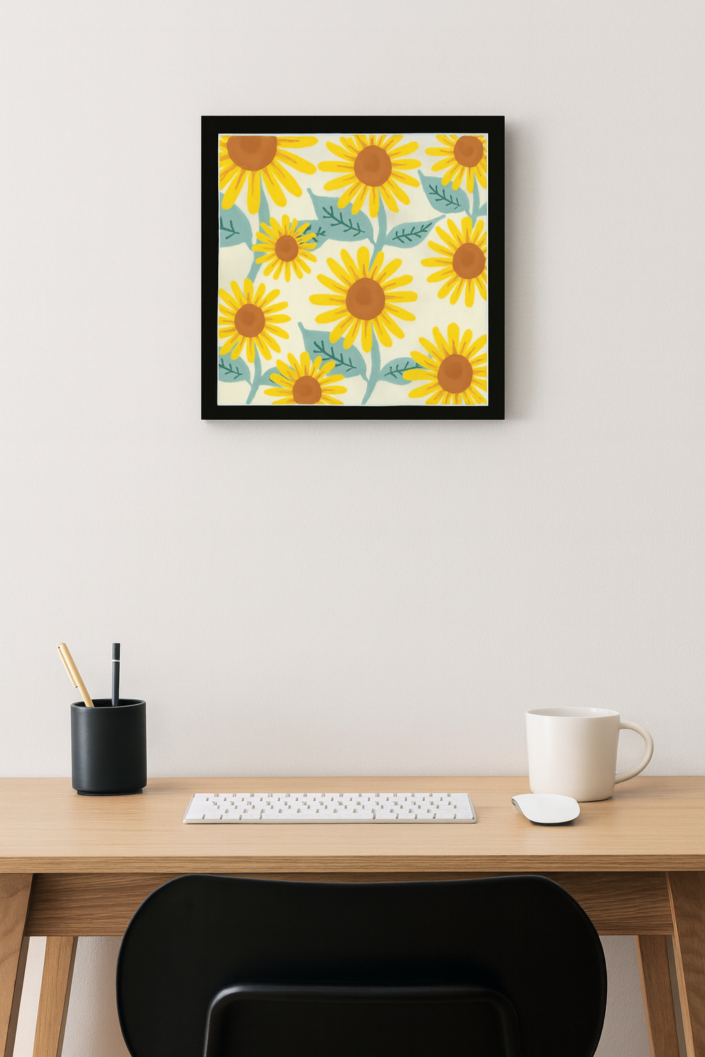 Sunflower Floral Framed Wall Art