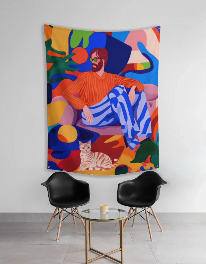 The Boho Man Wall Art Tapestry