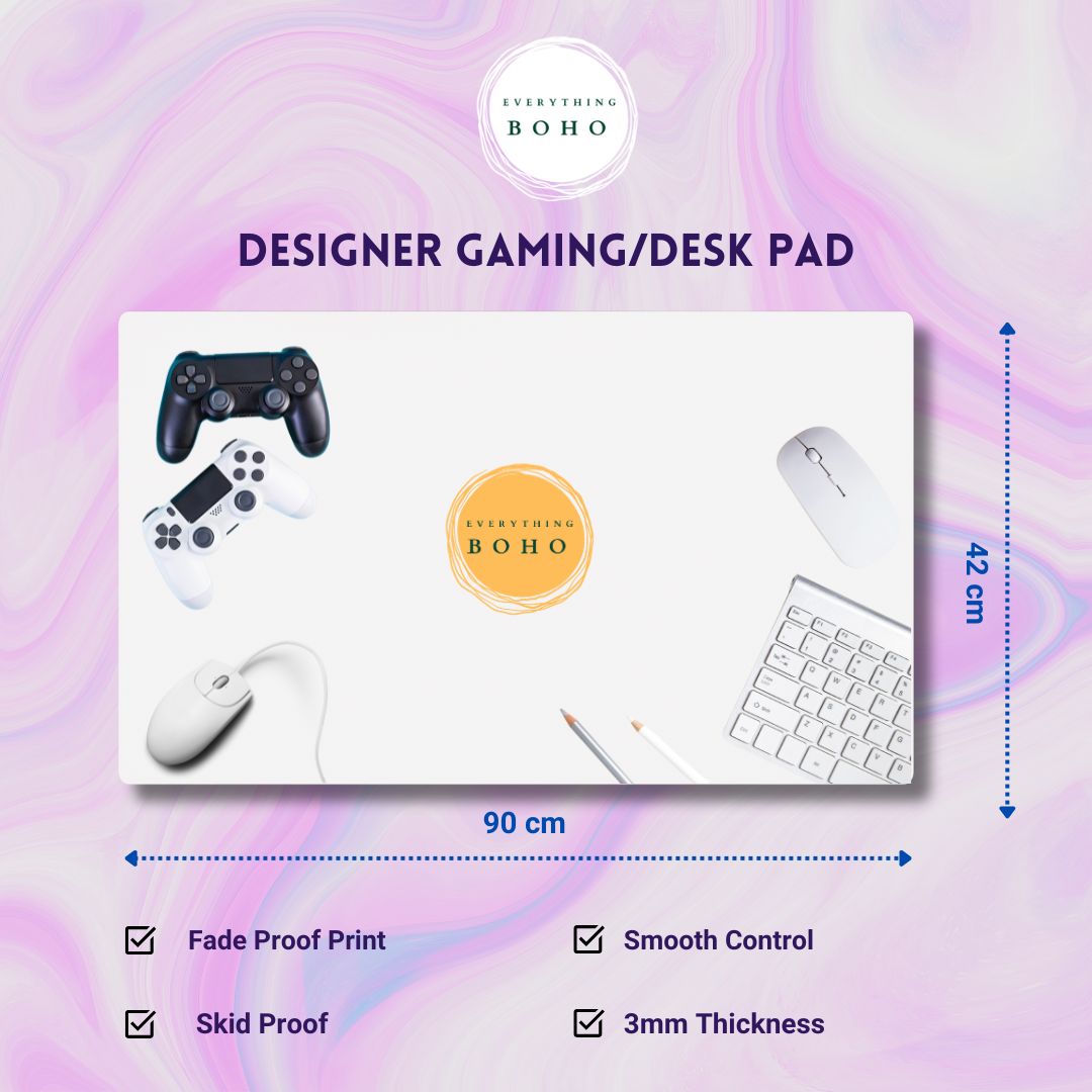 Space Waves | Gaming Pad | Desk mat | Desk Accessories for Work from Home and Office | Extended Mouse Pad