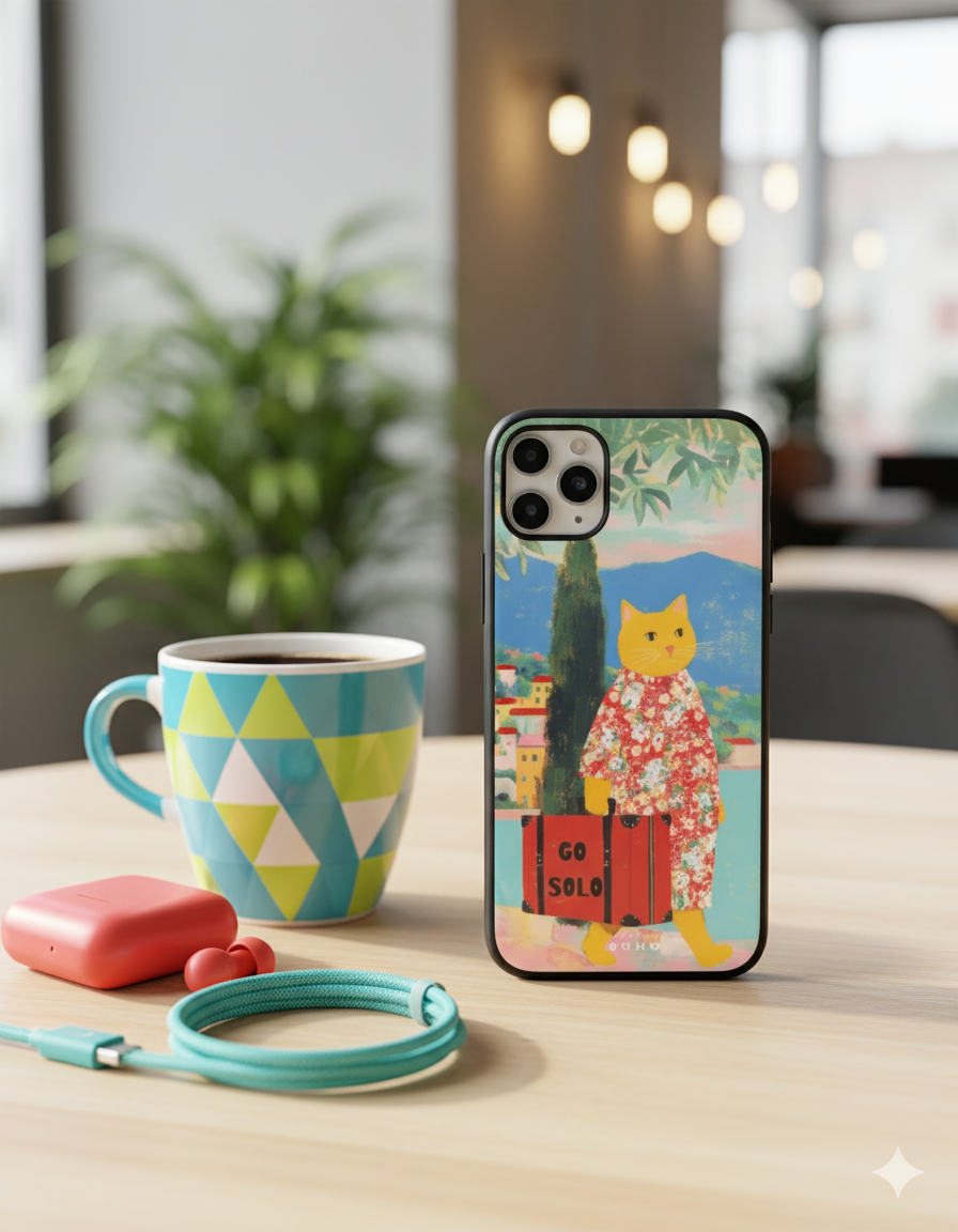 Cat Traveller IPhone Glass Case
