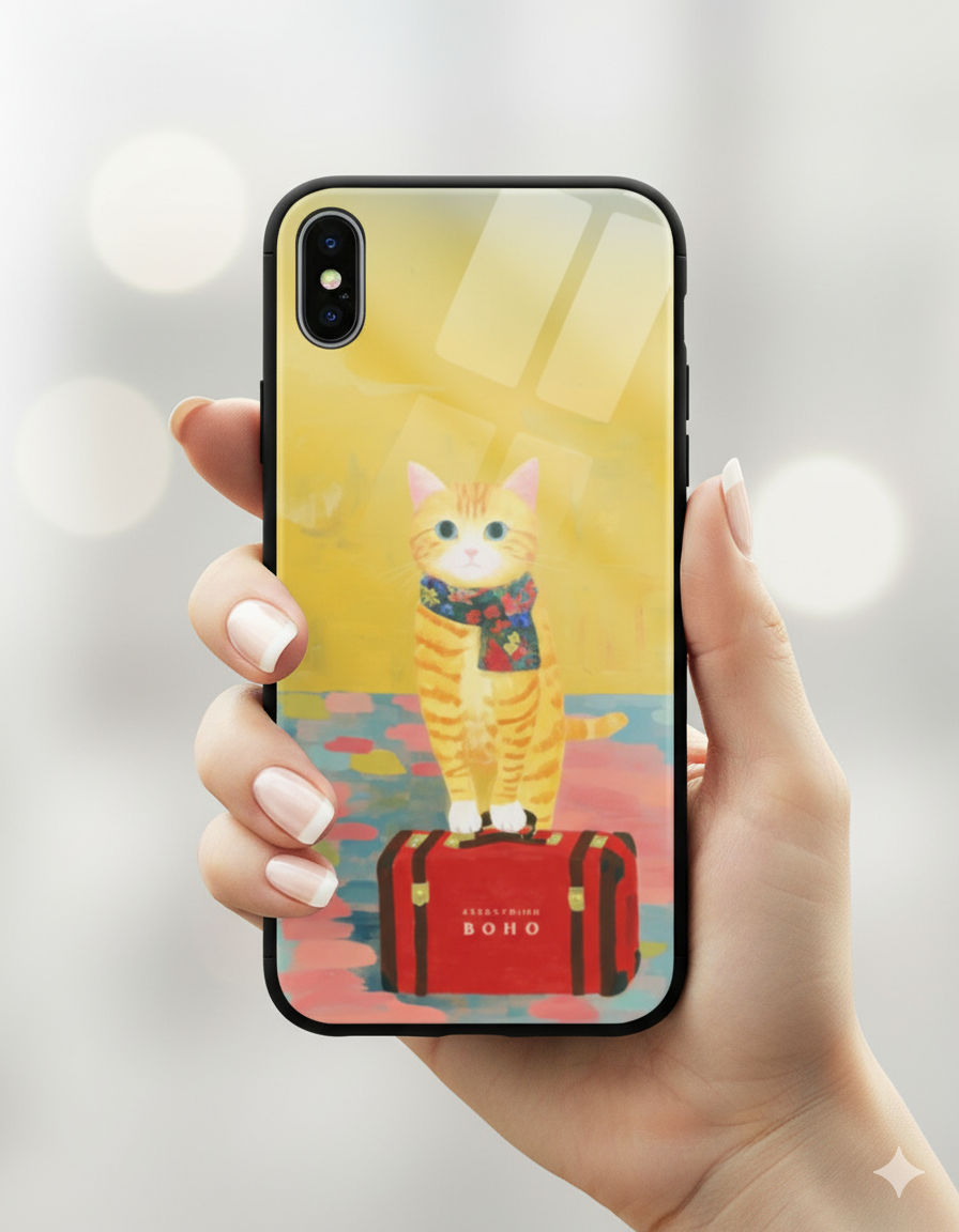 Cat On The Go IPhone Glass Case