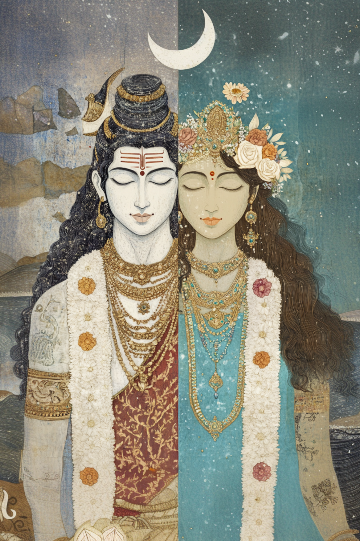 Shiva Shakti Auspicious Spiritual Tapestry