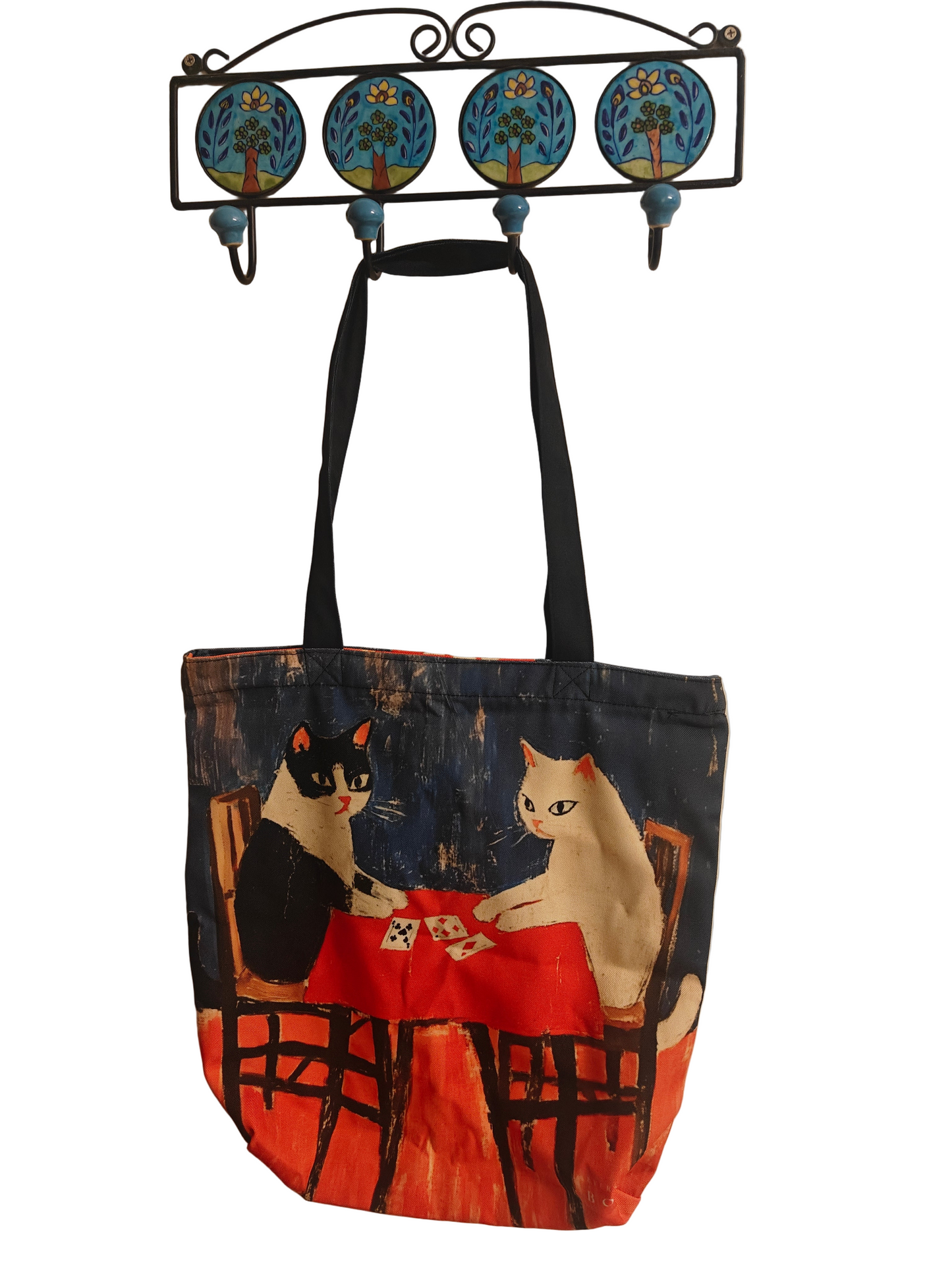 Cats Lovers Both Side Printed Tote Bag With Zipper