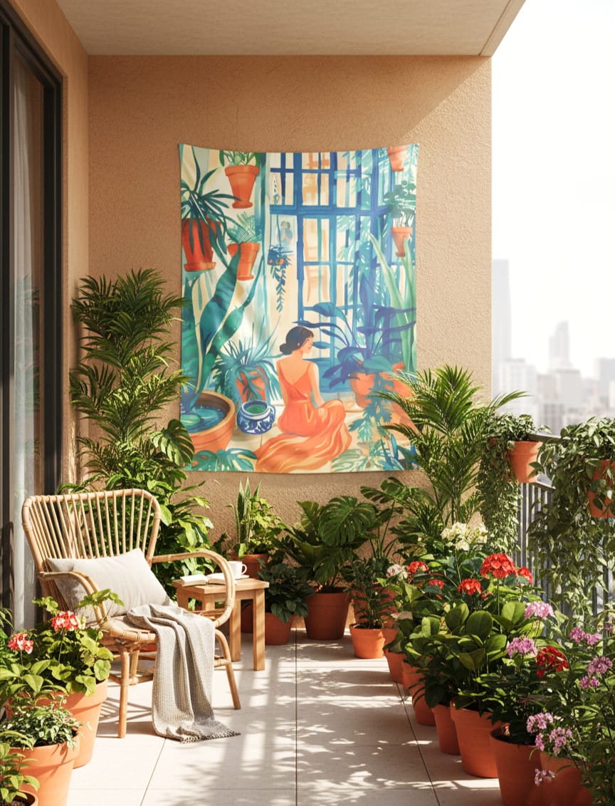 Boho Urban Jungle Tapestry