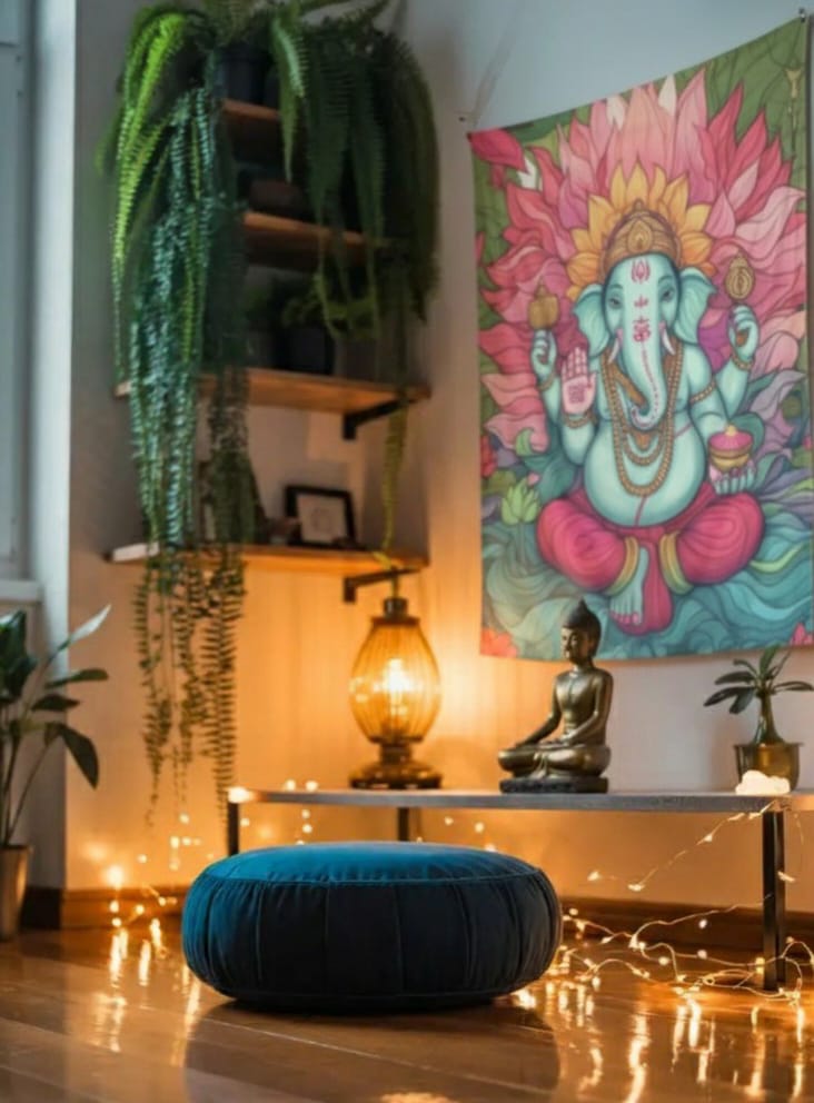 Ganpati Bappa Auspicious Spiritual Tapestry