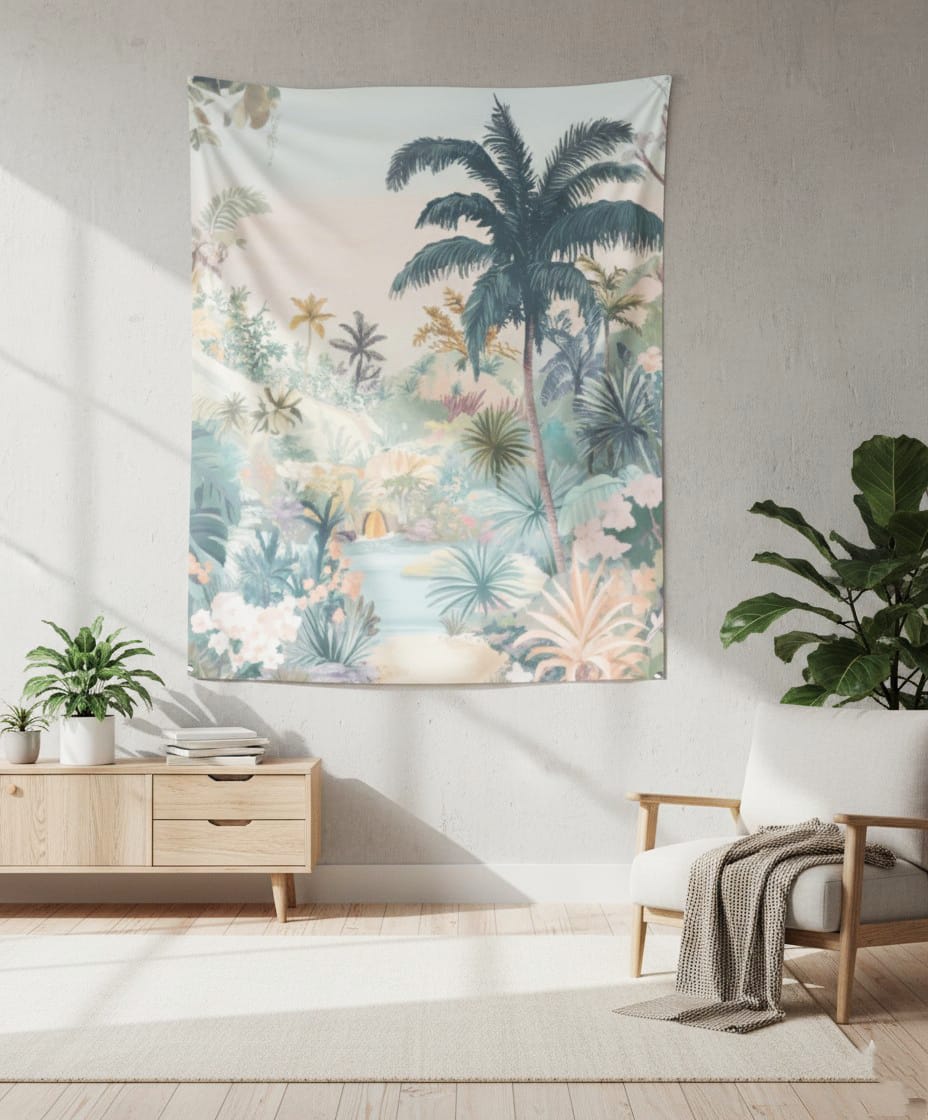 Boho Tropical Paradise Tapestry