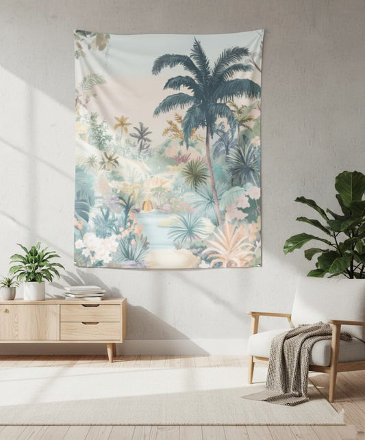 Boho Tropical Paradise Tapestry