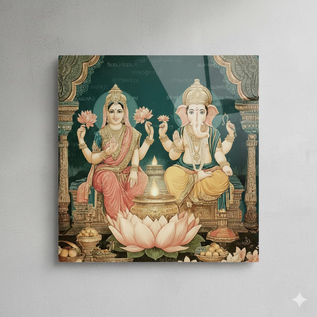 Lakshmi Ganesh Acrylic Poster