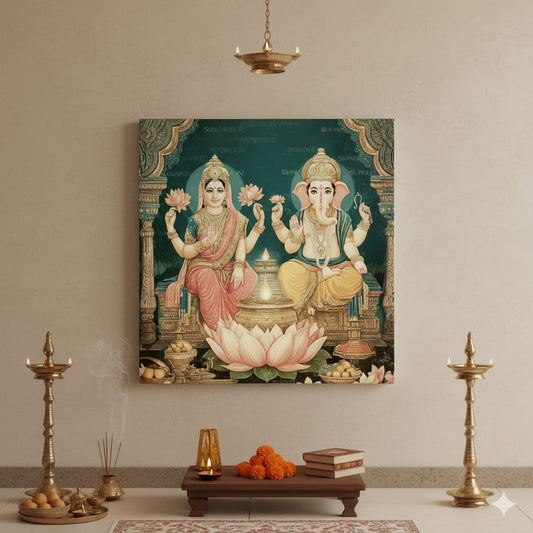 Lakshmi Ganesh Wrapped Canvas