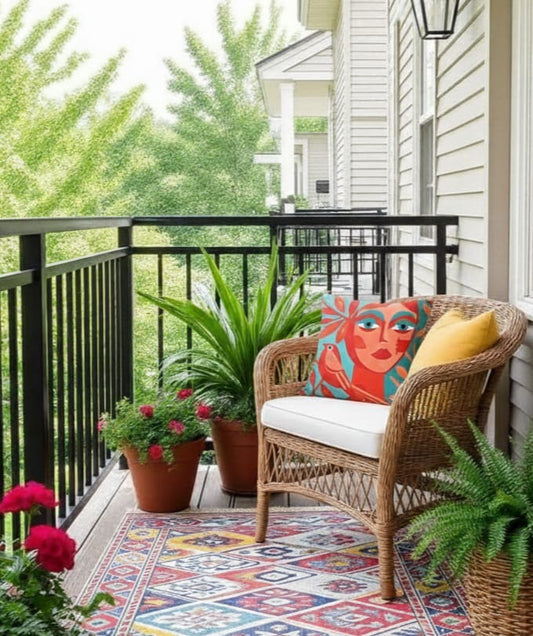 Bird Lady Designer Cushion Cover