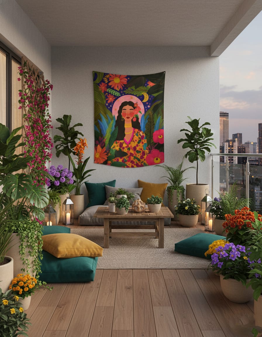 Boho Nature Goddess Tapestry