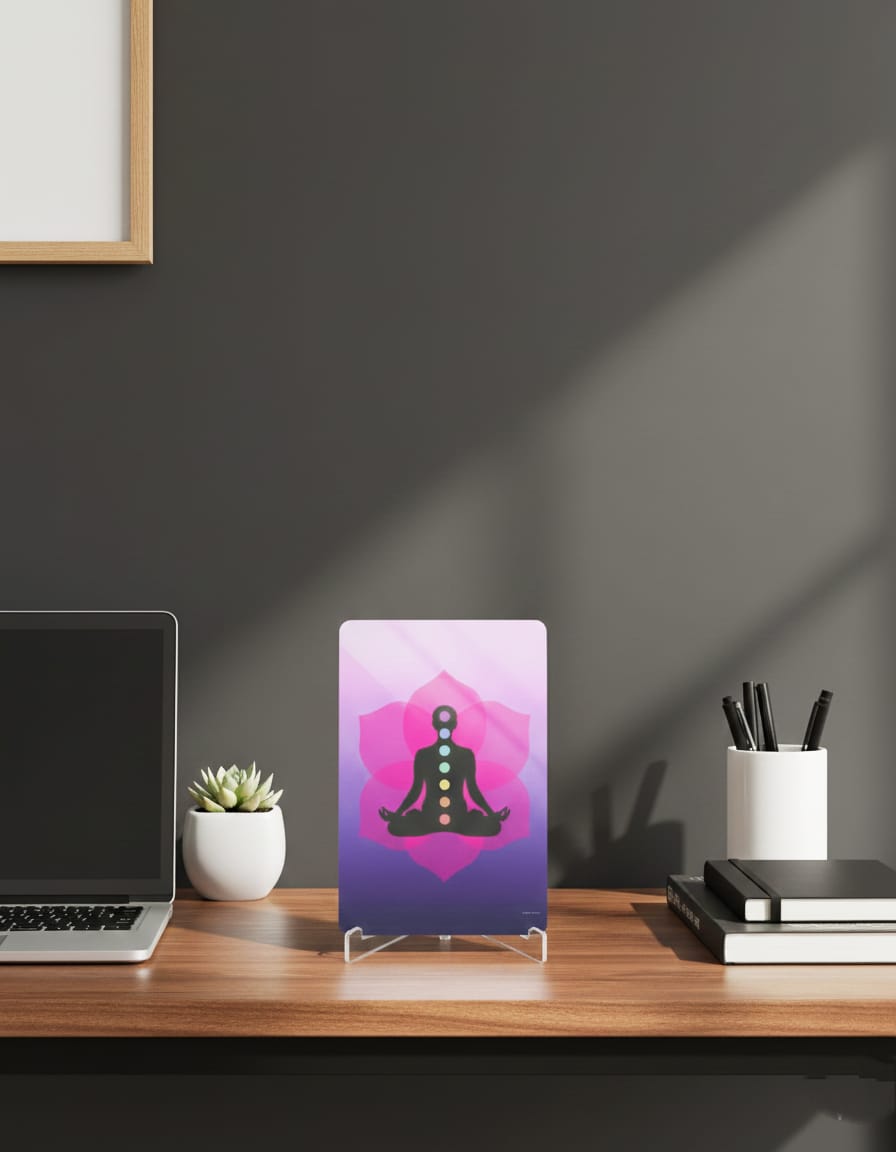 Yoga With Chakras Acrylic Display Stand