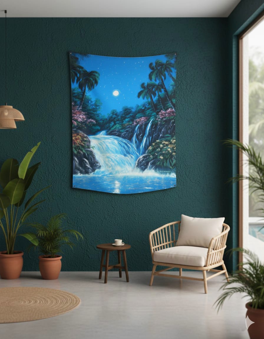 The Waterfall Symbolizing Abundance Tapestry