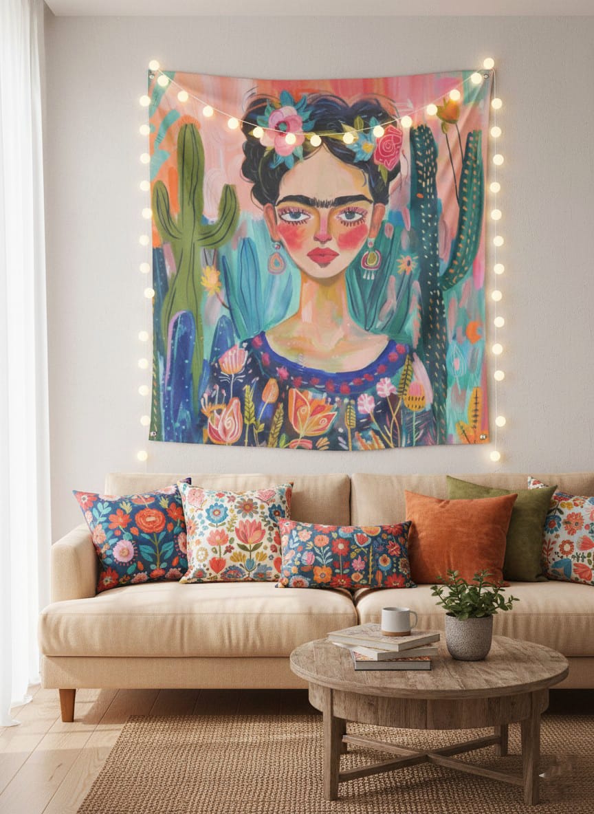 Frida Kahlo Beauty Wall Art Tapestry