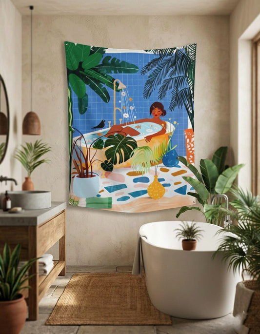 The Open Bath Fantasy Tapestry For Bathroom