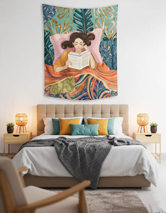 Boho Book Lover Tapestry