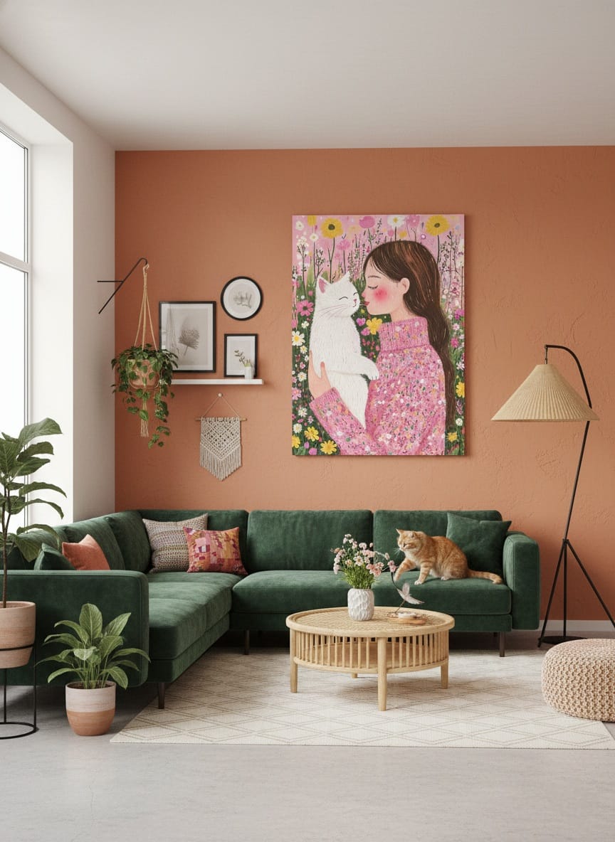 Cat Mom Boho Wall Art