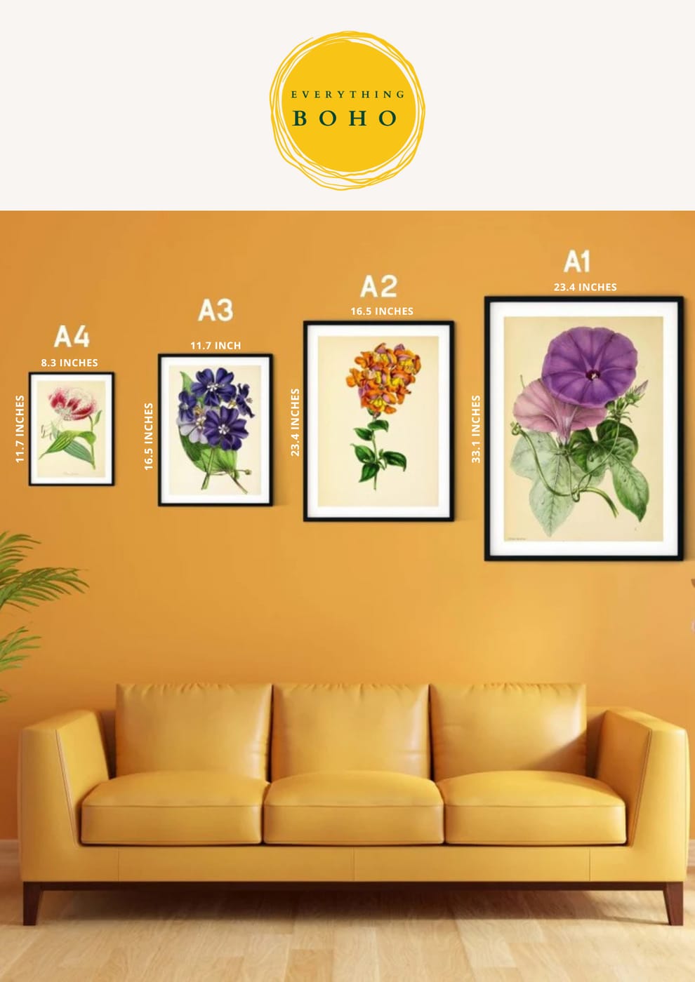 Boho Abstract Botanical Framed Wall Art