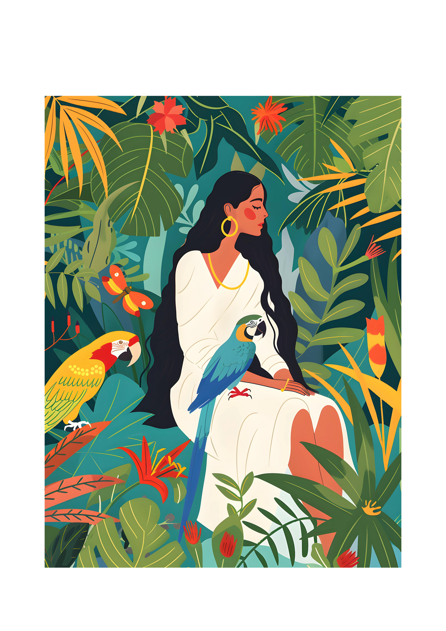 Woman of Paradise Wall Art Tapestry