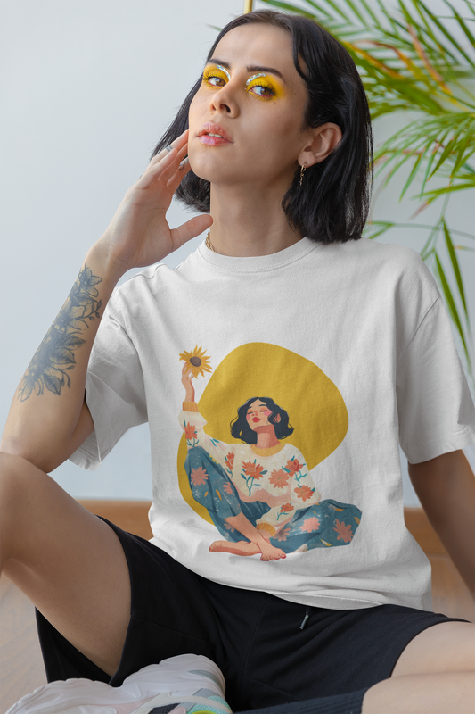Sunflower Girl Oversized Tshirt