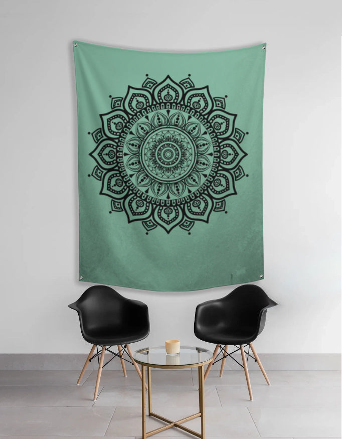 The Teal Mandala Tapestry