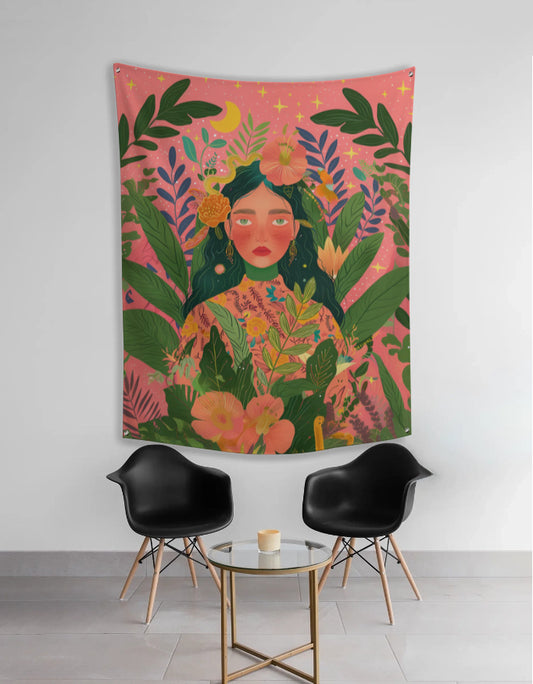 Blooming Soul Floral Wall Tapestry
