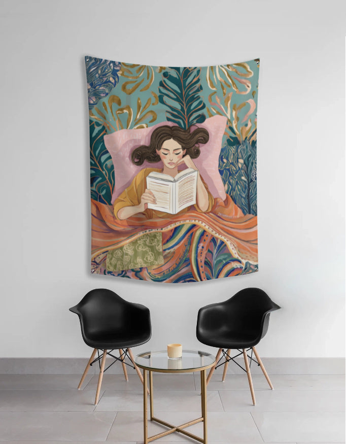 Boho Book Lover Tapestry