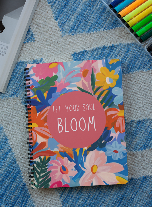 Let Your Boho Soul Bloom A5 Unruled Notebook Diary