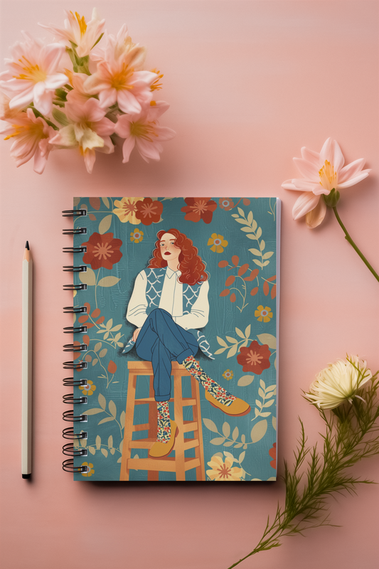 High Chair Girl A5 Unruled Notebook Diary
