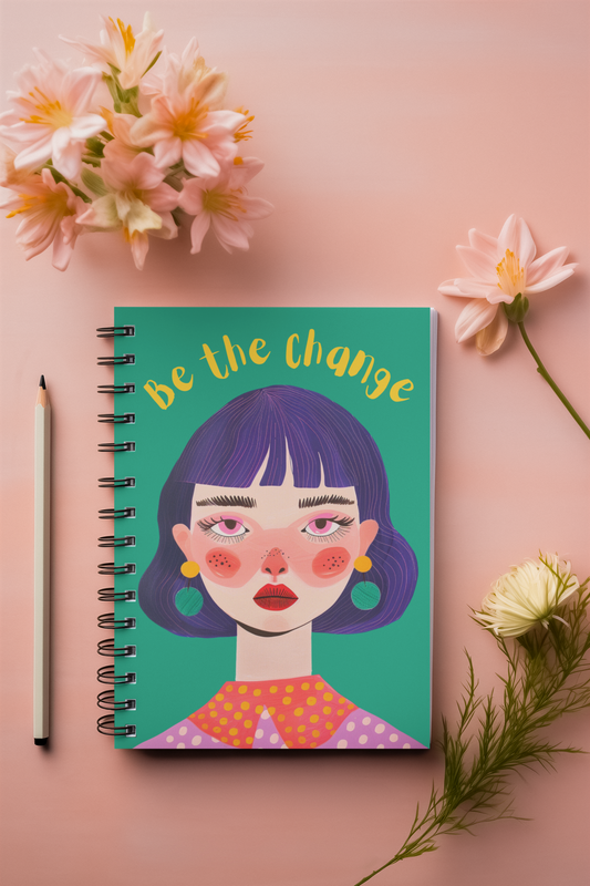 Be The Change A5 Unruled Notebook Diary