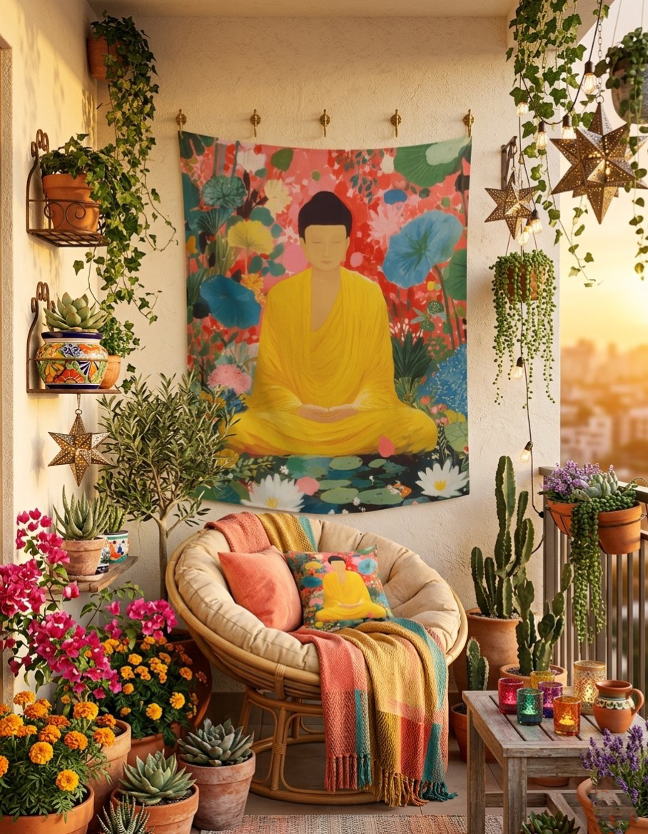 Sacred Budhha Wall Art Tapestry