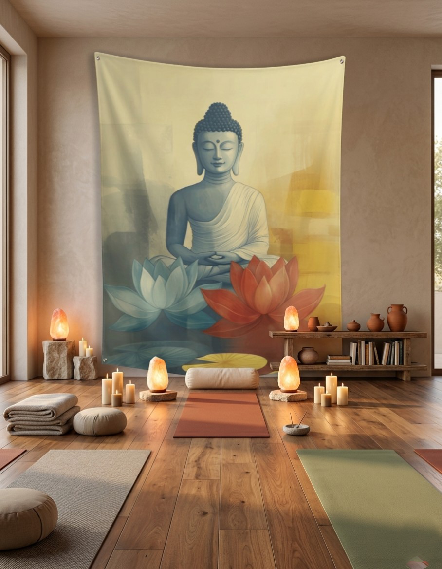 Bodhisattva Meditative Wall Art Tapestry