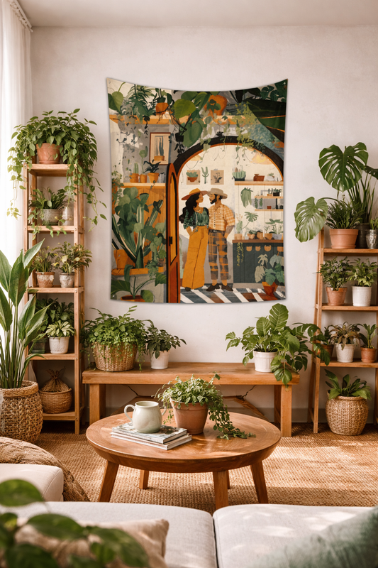 The Boho Couple Wall Art Tapestry