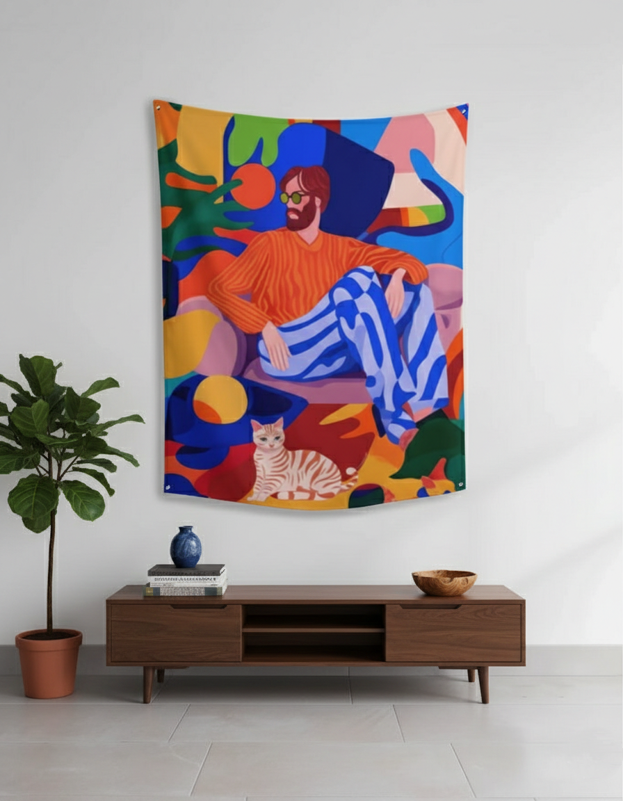 The Boho Man Wall Art Tapestry