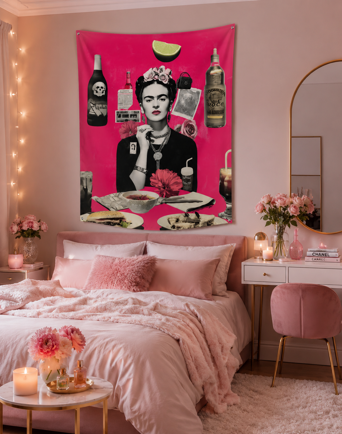 Frida Kahlo Boho Art Tapestry