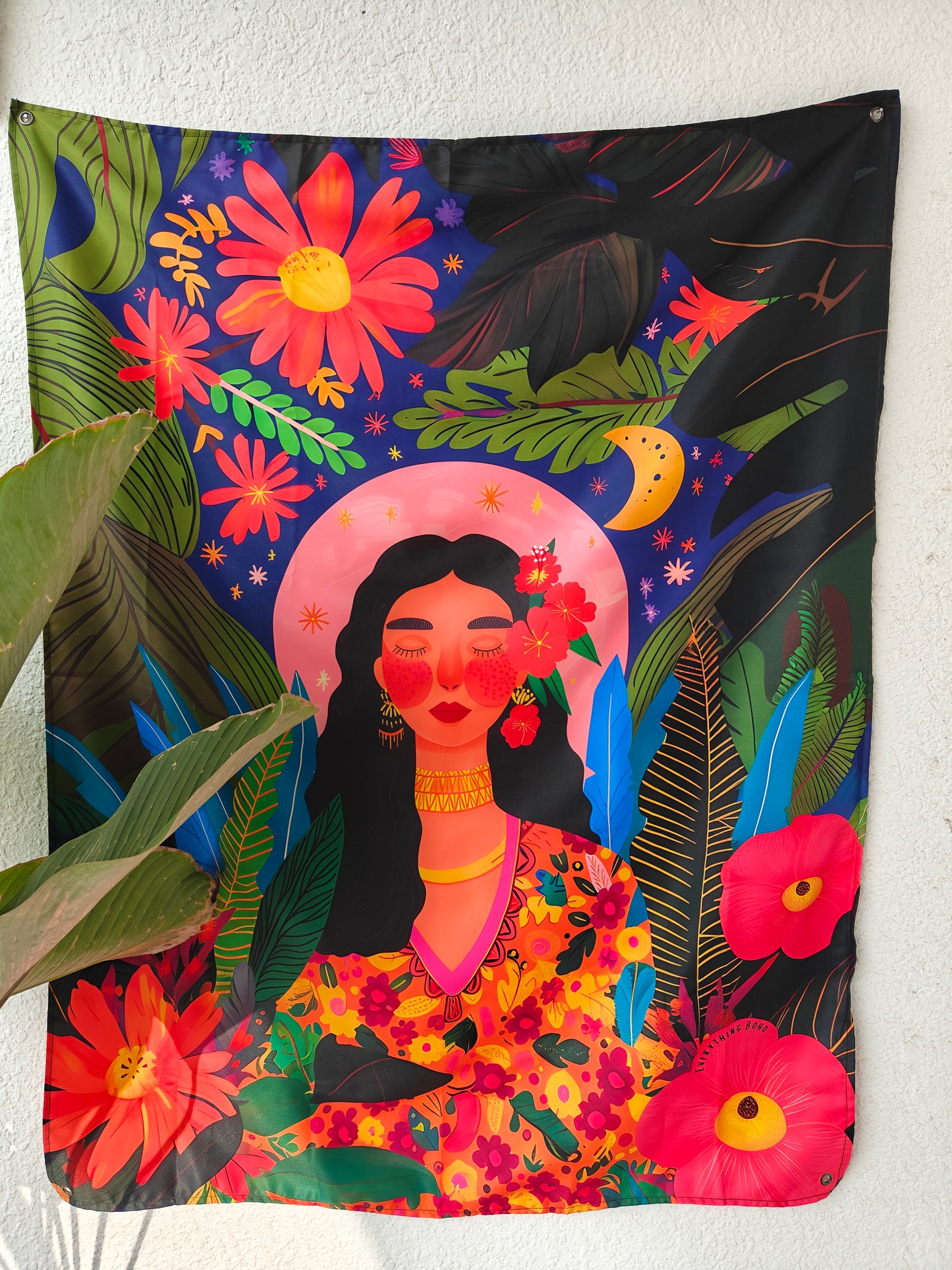 Boho Nature Goddess Tapestry - Spiritual Wall Art for Bedroom