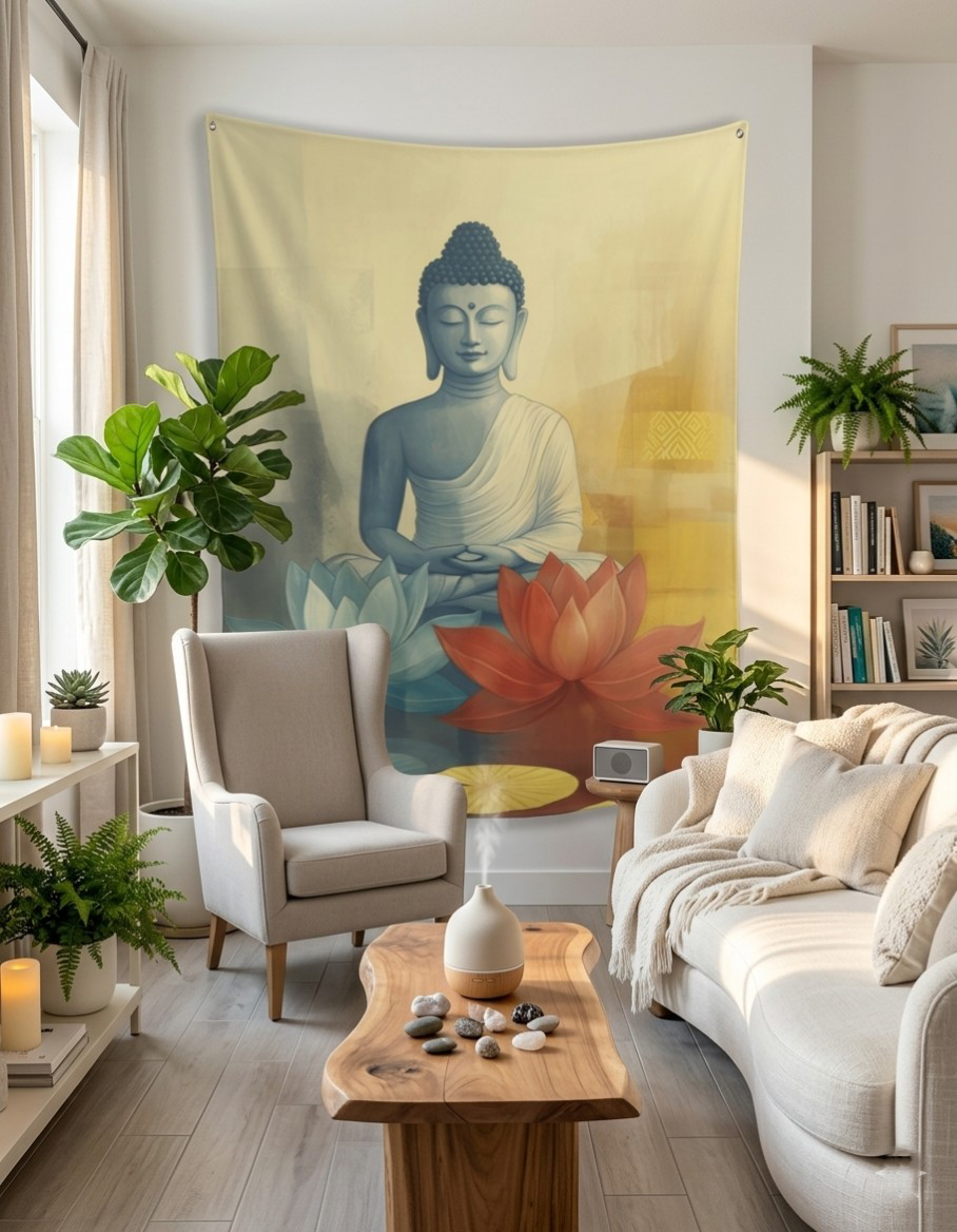 Bodhisattva Meditative Wall Art Tapestry