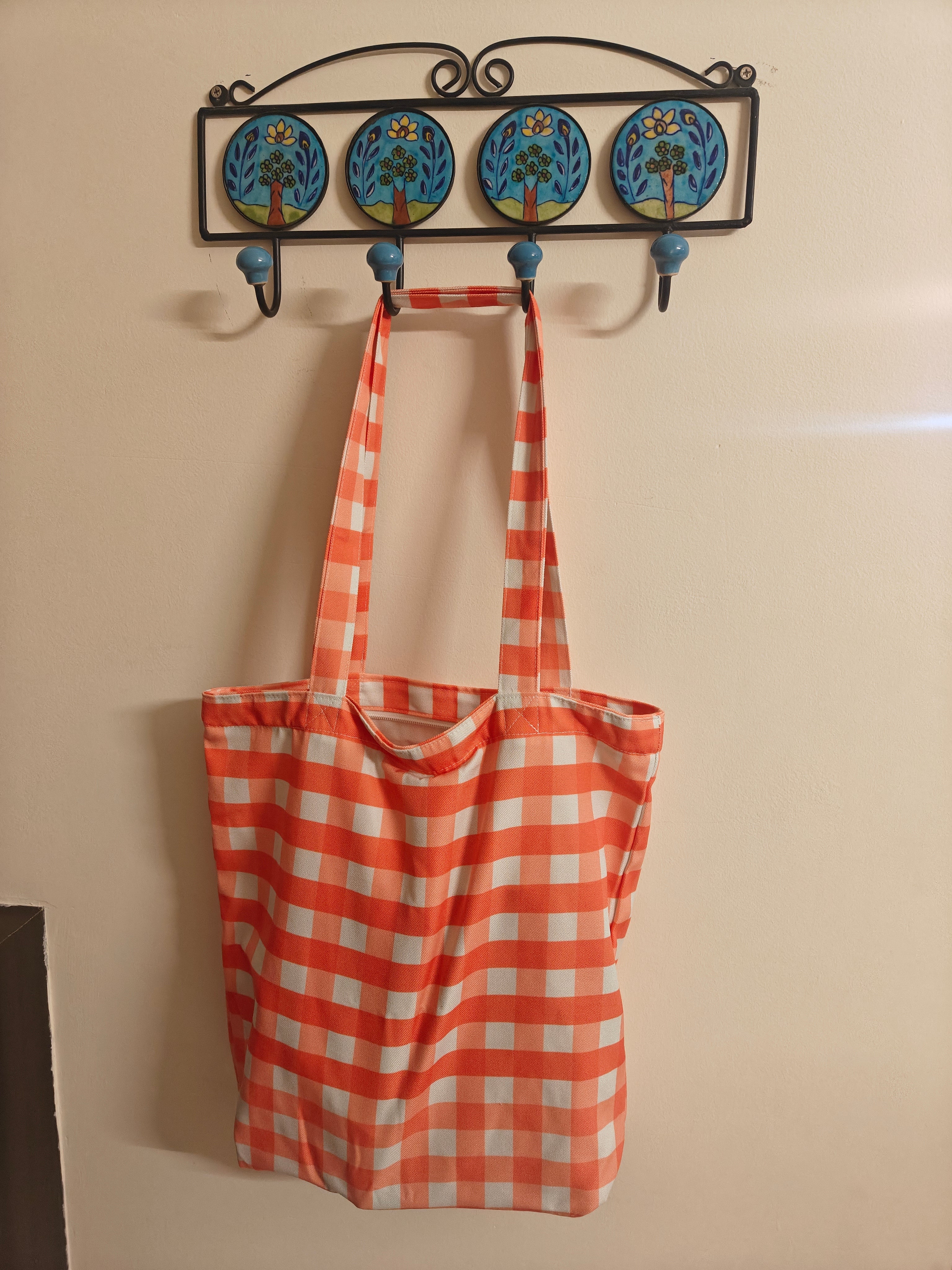 Gingham Both Side Printed Tote Bag