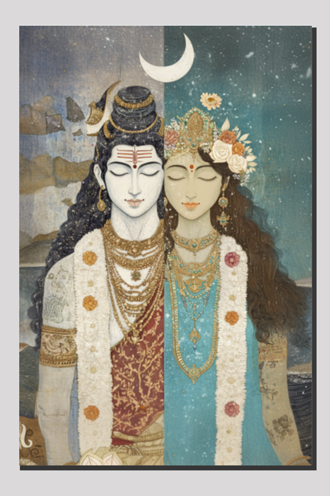 Shiv Shakti Boho Wall Art