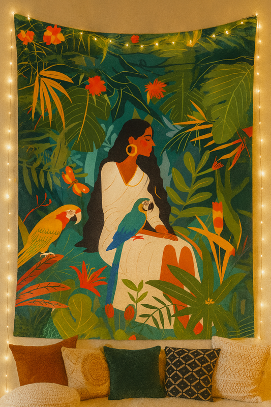 Woman of Paradise Wall Art Tapestry