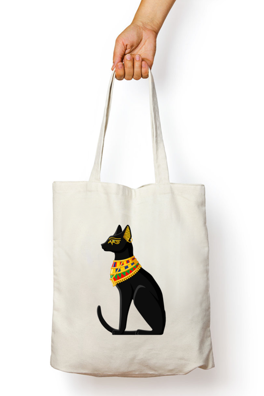 Eqyptian Cat Designer Zipped Tote Bag
